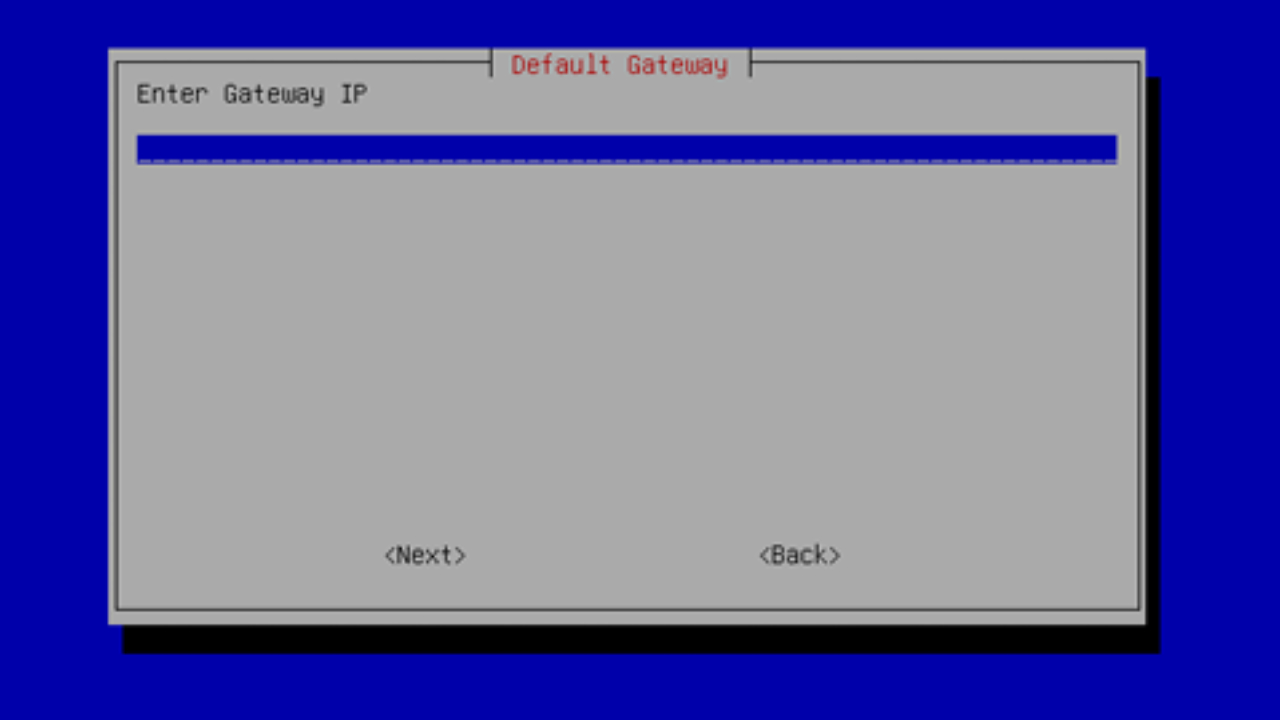 Default gateway configuration